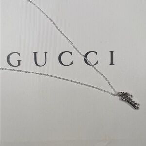 Beautiful Upcycled Gucci Silver charm/pendant on 18” Silver 925 chain